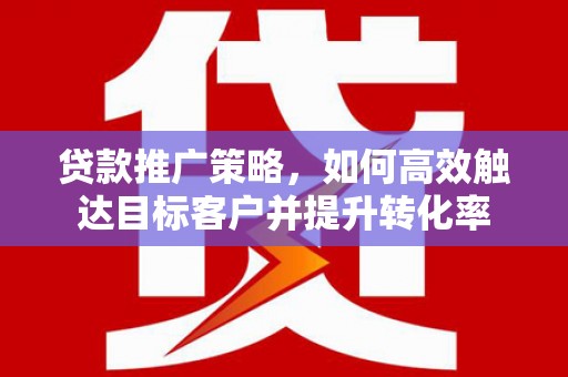 南投贷款推广策略，如何高效触达目标客户并提升转化率