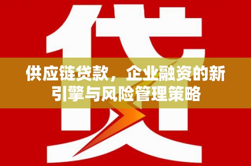 南投供应链贷款，企业融资的新引擎与风险管理策略