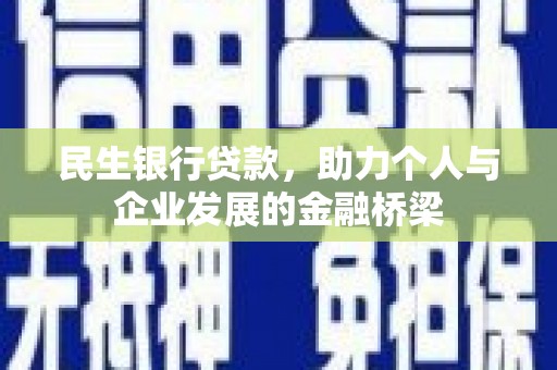 南投民生银行贷款，助力个人与企业发展的金融桥梁