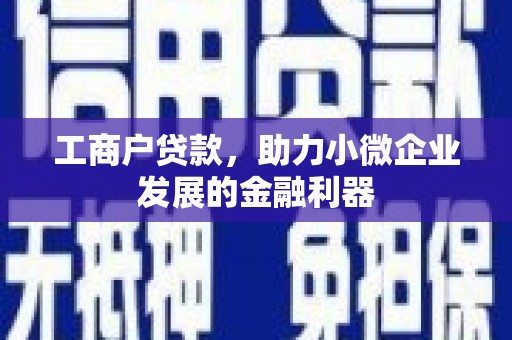 南投工商户贷款，助力小微企业发展的金融利器