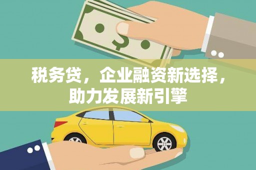 南投税务贷，企业融资新选择，助力发展新引擎