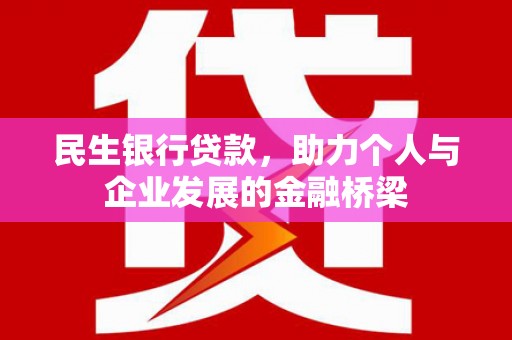 南投民生银行贷款，助力个人与企业发展的金融桥梁