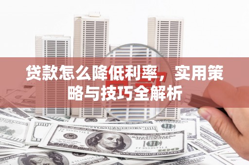 南投贷款怎么降低利率，实用策略与技巧全解析