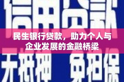 南投民生银行贷款，助力个人与企业发展的金融桥梁