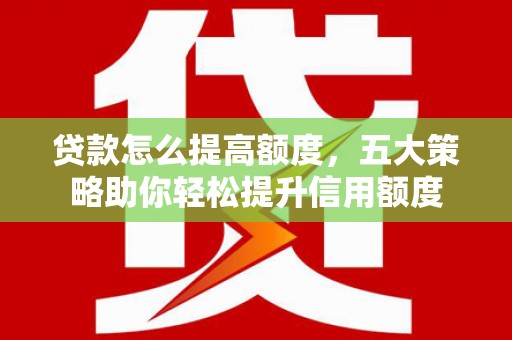 南投贷款怎么提高额度，五大策略助你轻松提升信用额度