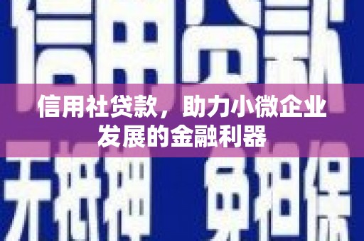 南投信用社贷款，助力小微企业发展的金融利器