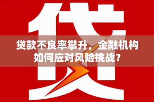 南投贷款不良率攀升，金融机构如何应对风险挑战？