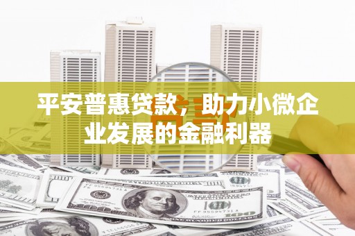 南投平安普惠贷款，助力小微企业发展的金融利器
