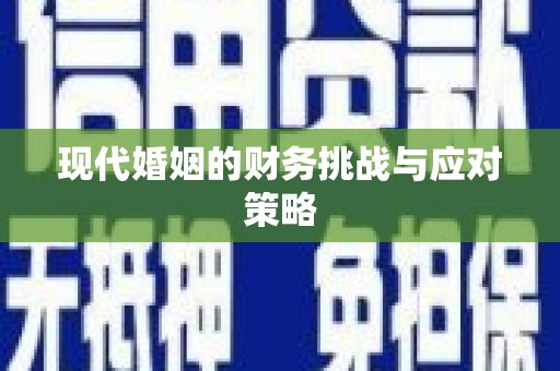 南投现代婚姻的财务挑战与应对策略